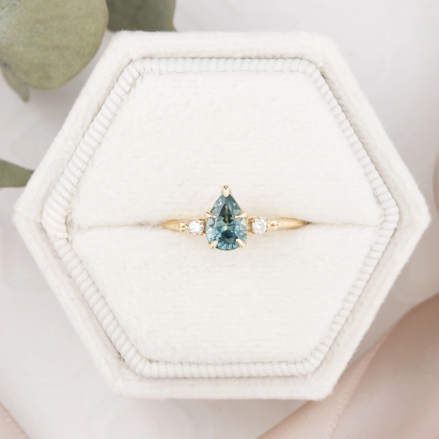 Estel Ring 1.02ct Blue Green Montana Sapphire, 14k Yellow Gold (One of a kind)