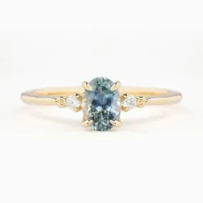 Estel Ring 6.5mm Oval Light Blue Montana Sapphire 14K Yellow Gold