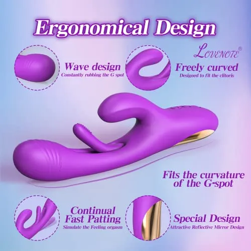 Flapping Vibrator Dildo for Women: G Spot Rabbit Vibrator with 7 Vibration 7 Flapping Modes, Waterproof Clitoralis Vibrator for Clit Nipple Anal Stimulation, Rechargeable Adult Sex Toys for Women