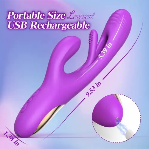 Flapping Vibrator Dildo for Women: G Spot Rabbit Vibrator with 7 Vibration 7 Flapping Modes, Waterproof Clitoralis Vibrator for Clit Nipple Anal Stimulation, Rechargeable Adult Sex Toys for Women