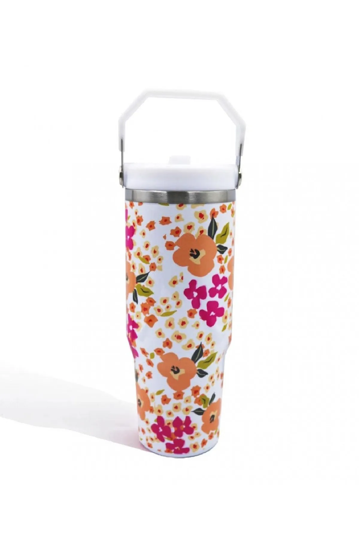 Floral 30oz Flip Straw Tumbler