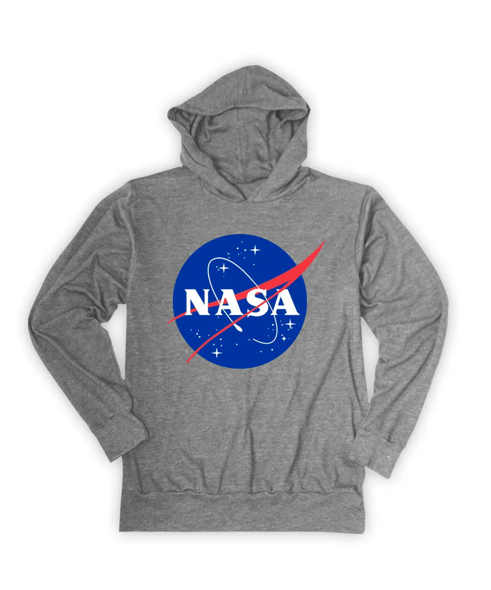 Heather Gray 'NASA' Meatball Logo Lightweight Hoodie