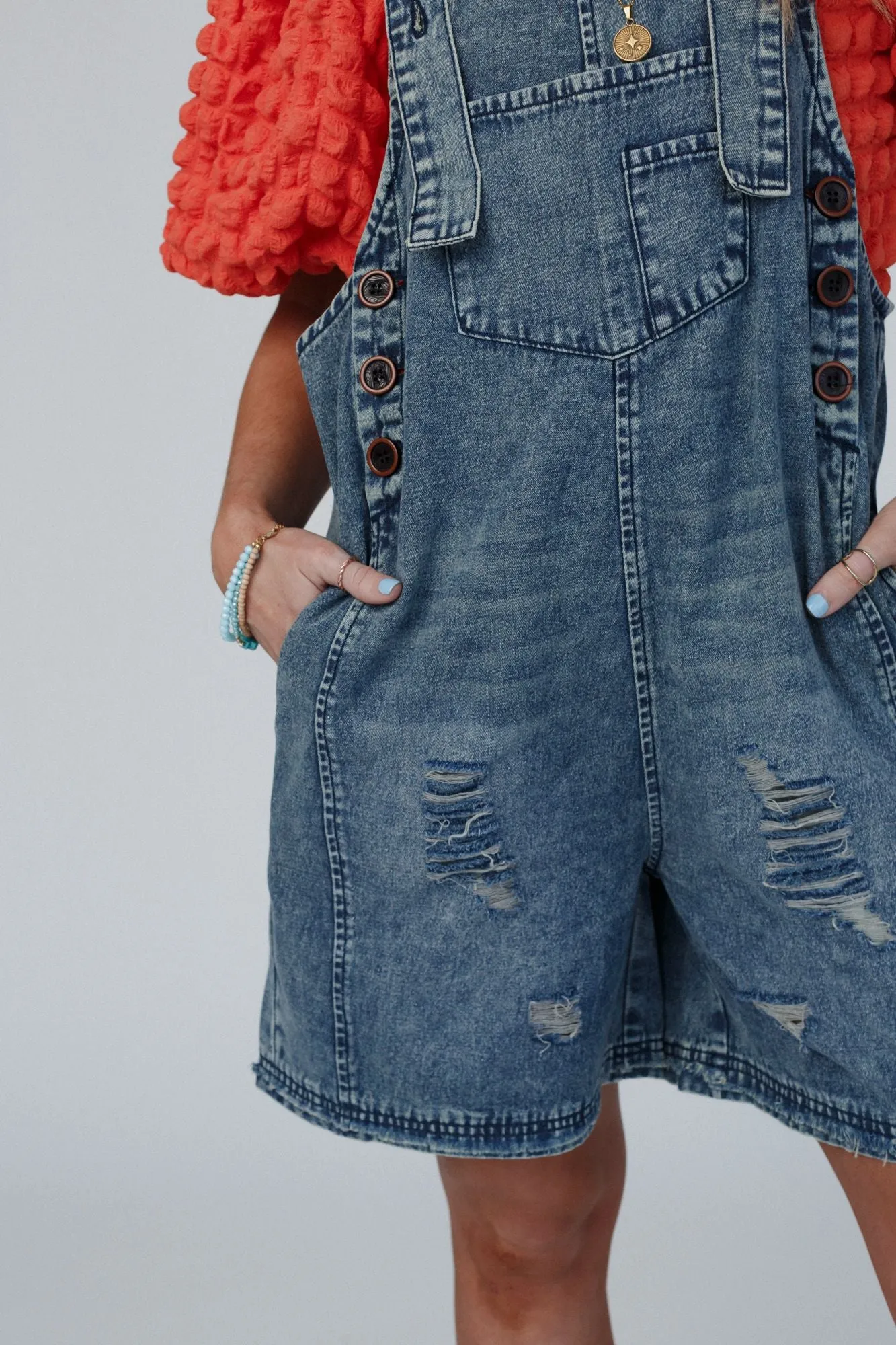 High Hopes Slouchy Denim Romper - Vintage Denim