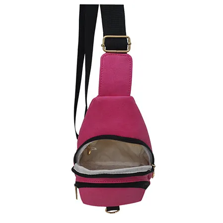 Hot Pink NGIL Faux Leather Sling Shoulder Bag