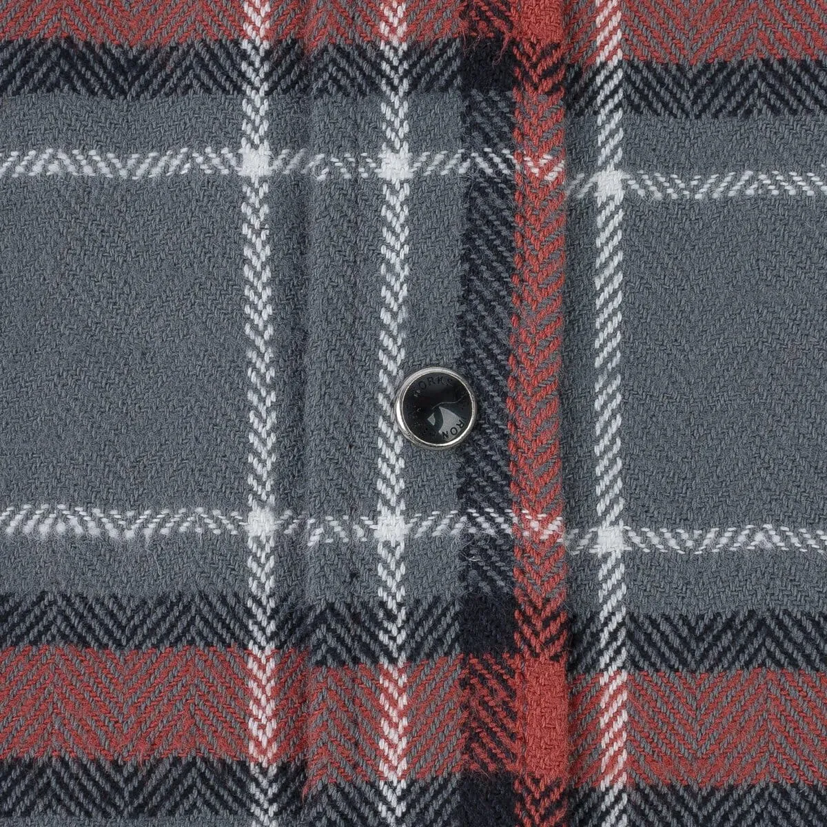 Iron Heart - IHSH-369-GRY - 12oz Slubby Heavy Flannel Herringbone Check Western Shirt - Grey