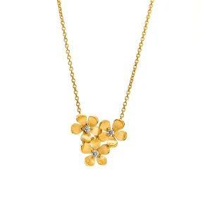 Jardin Satin Flower Bunch Necklace