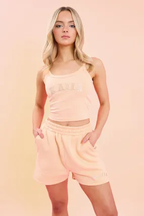 Kaiia Logo Cami Vest Top Peach