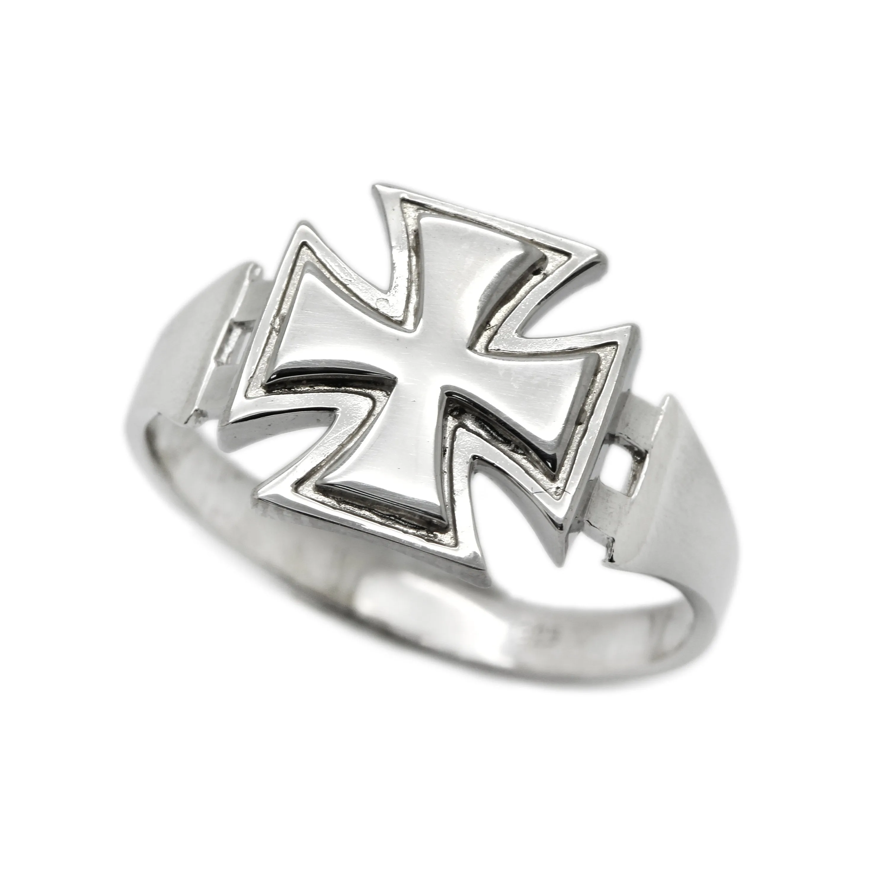 Knight's Cross Men's Ring Signet Sterling Silver 925