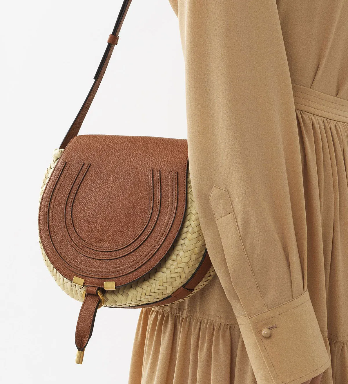 Marcie Raffia Satchel, Tan