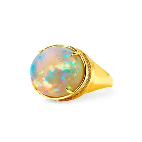 Mogul Opal and Diamond Ring