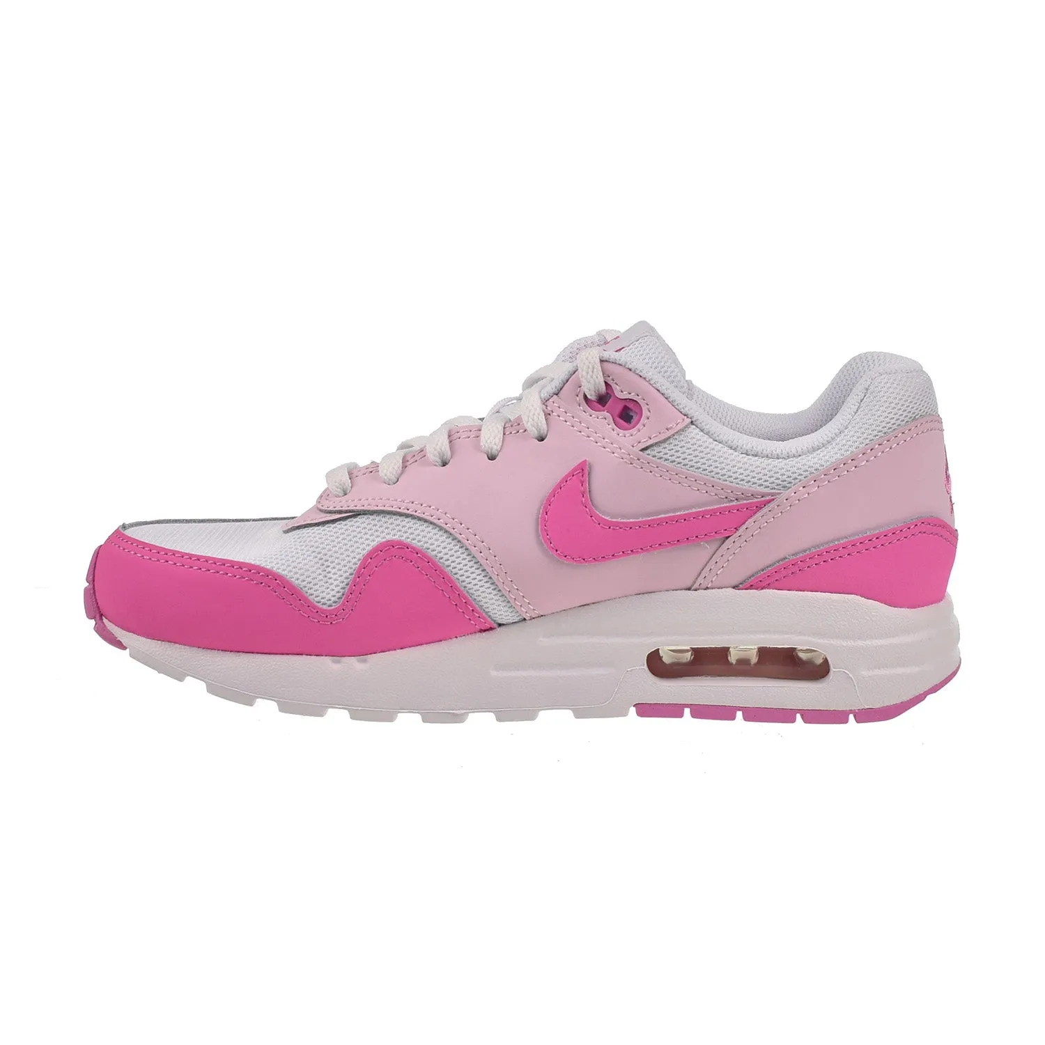 Nike Air Max 1 (GS) Big Kids' Shoes White-Playful Pink-Pink Foam