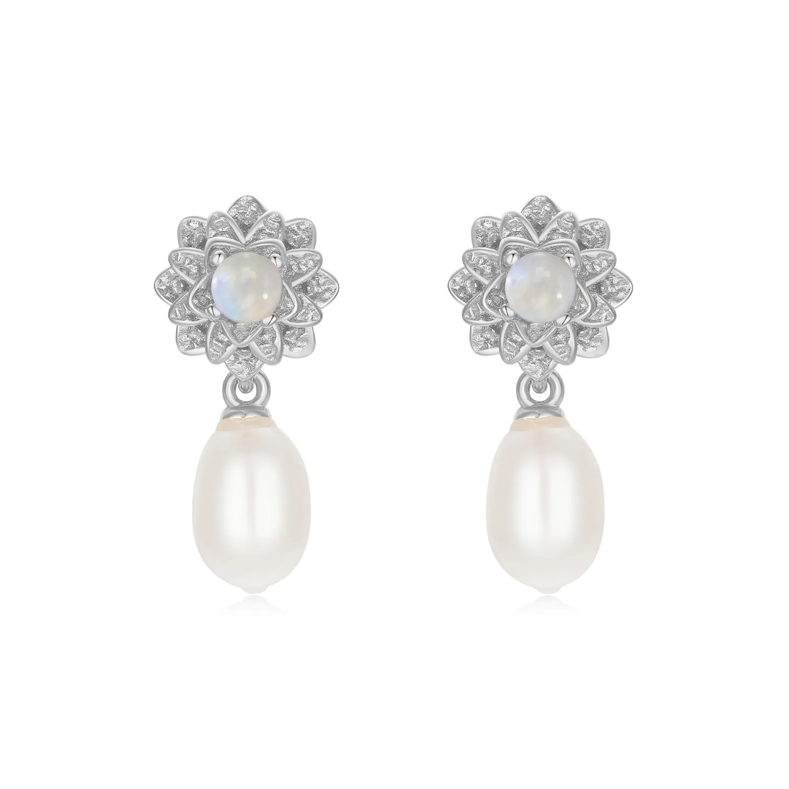 Opal & Freshwater Pearl Silver Earrings - Marigold