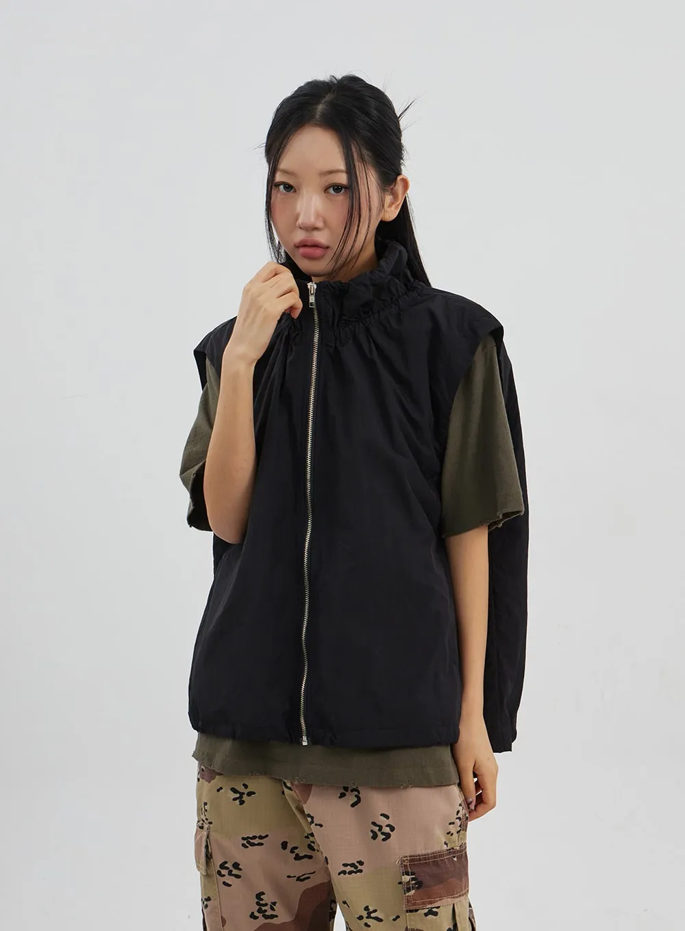 Oversized Zip-Up Vest Unisex CJ330