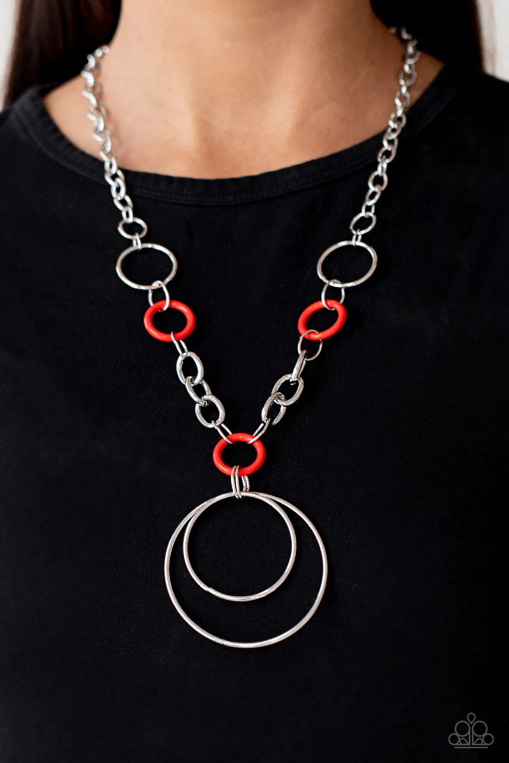 Paparazzi HOOP Du Jour - Red Necklace