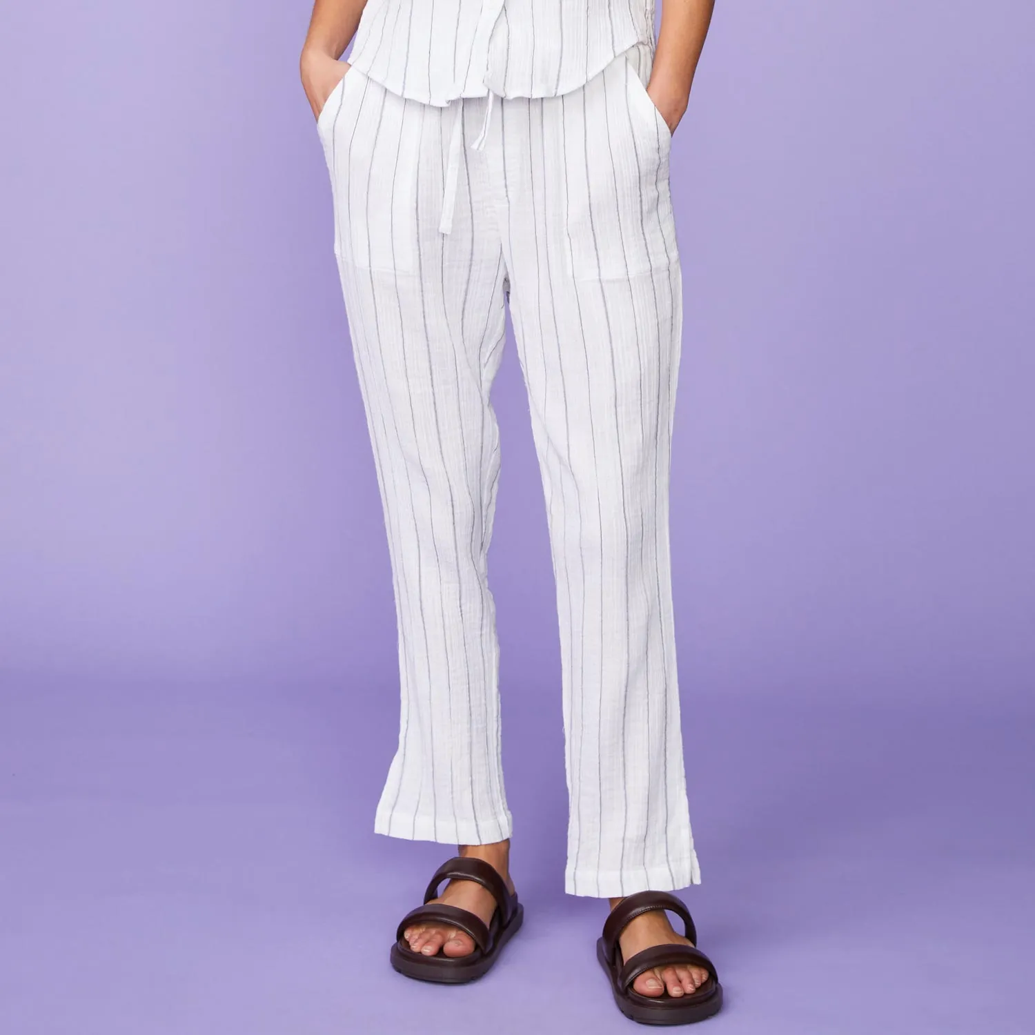 Pinstripe Gauze Pants