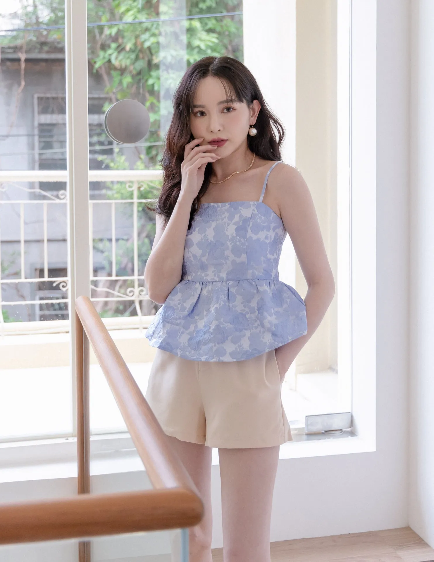 Rei Jacquard Top in Periwinkle