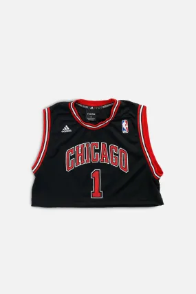 Rework Chicago Bulls NBA Crop Jersey - S