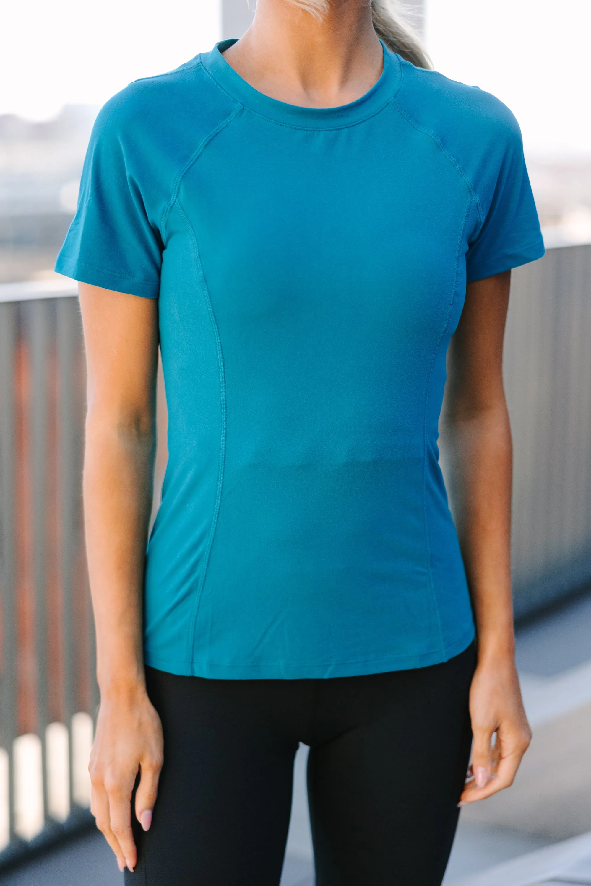 Run The Race Hawaiian Blue Basic Top