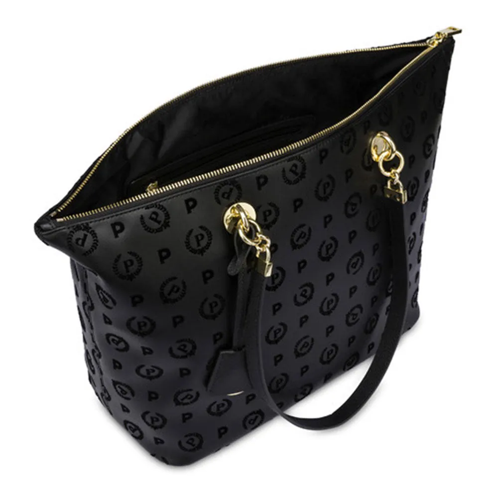 Shopping Bag Donna POLLINI Linea Heritage Flock Nero