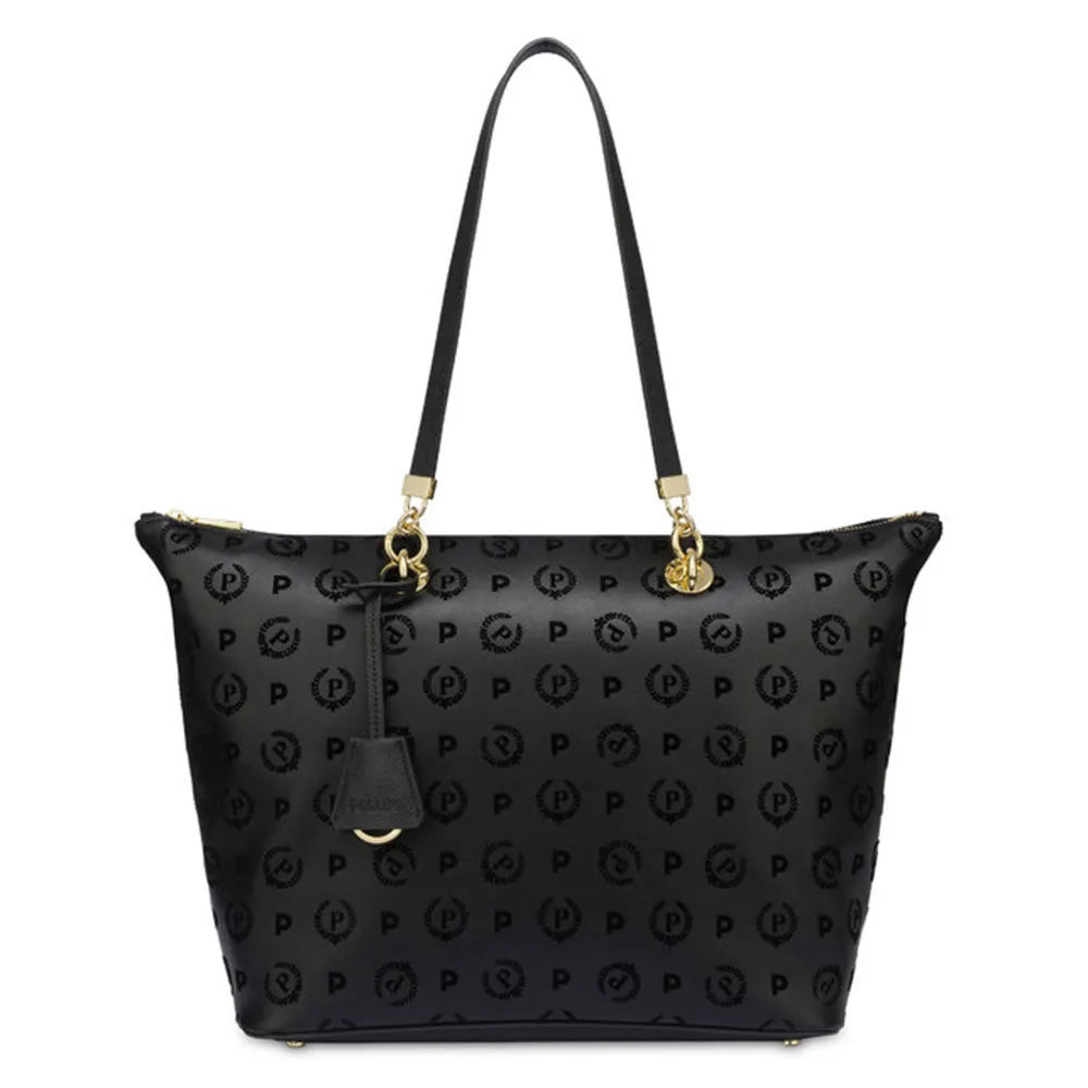 Shopping Bag Donna POLLINI Linea Heritage Flock Nero