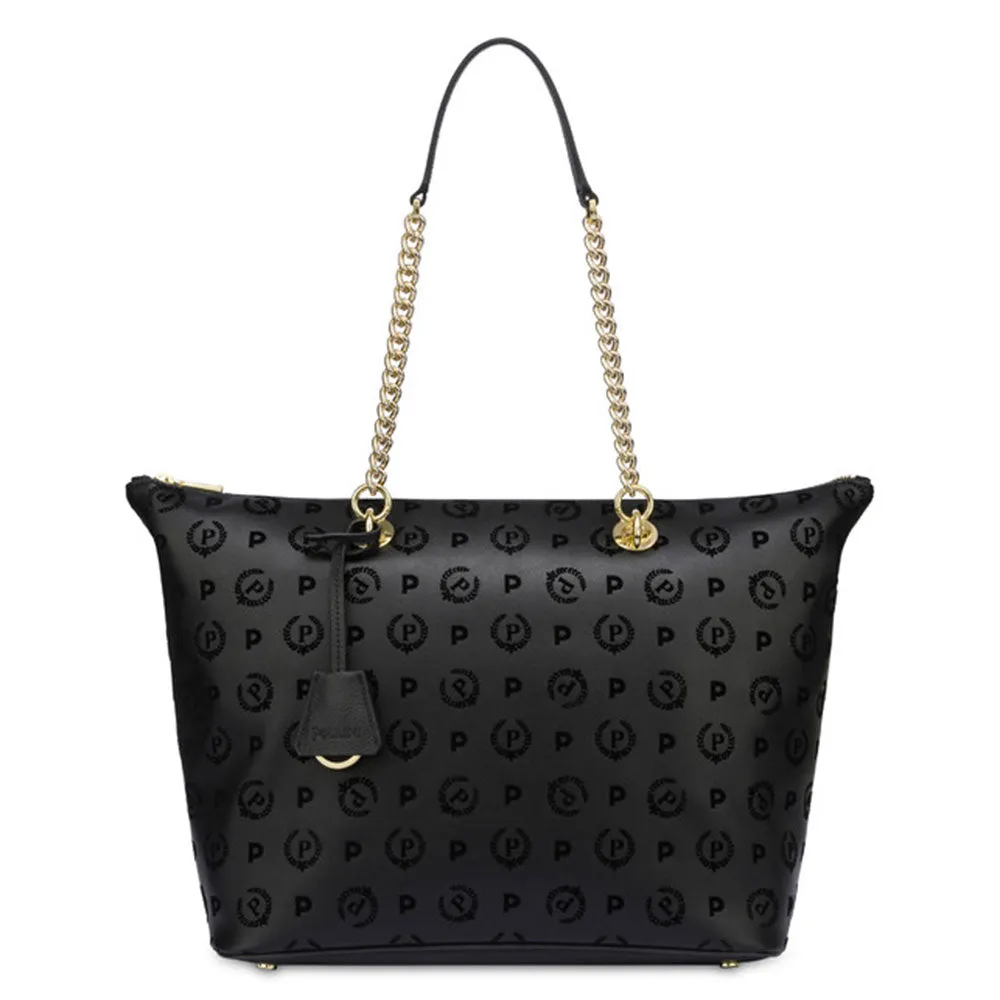 Shopping Bag Donna POLLINI Linea Heritage Flock Nero