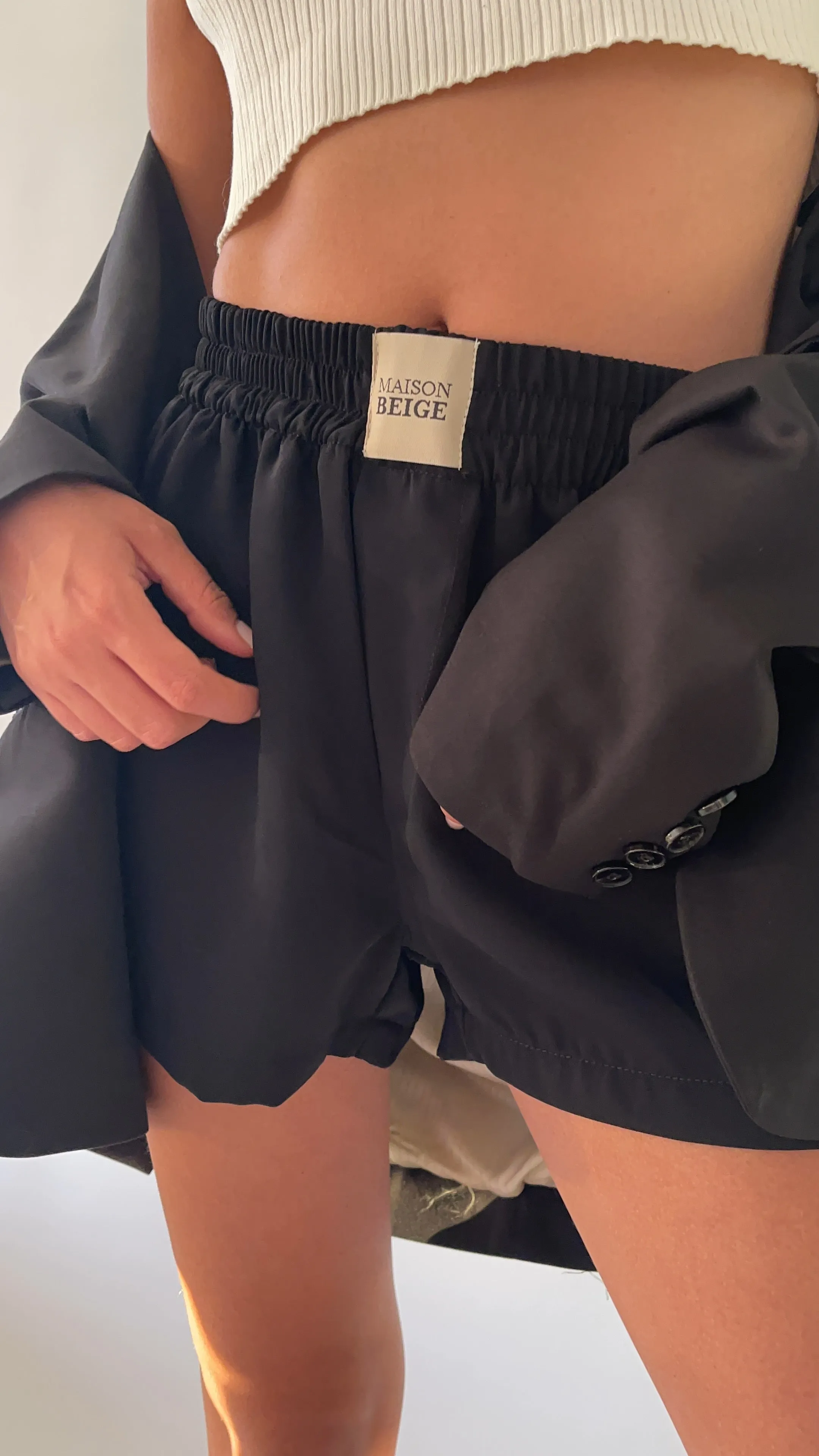 SHORT EN SOIE NOIR BOXER