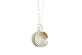 silver rutilated quartz necklace no 2