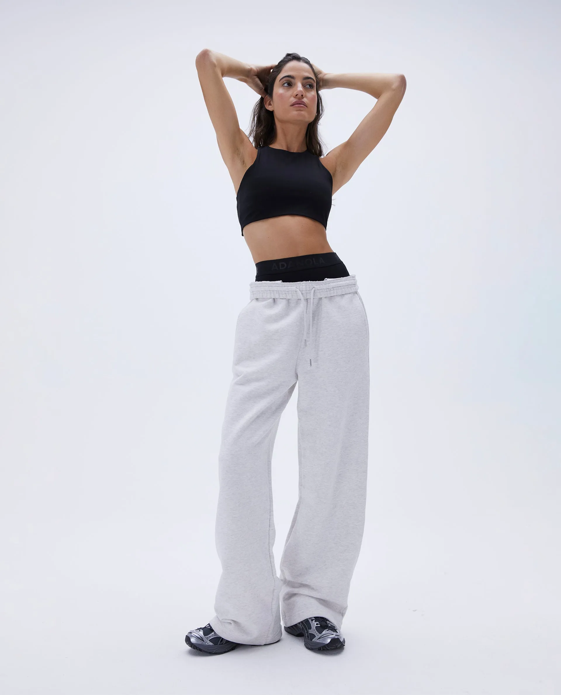 Straight Leg Sweatpants - Light Grey Melange