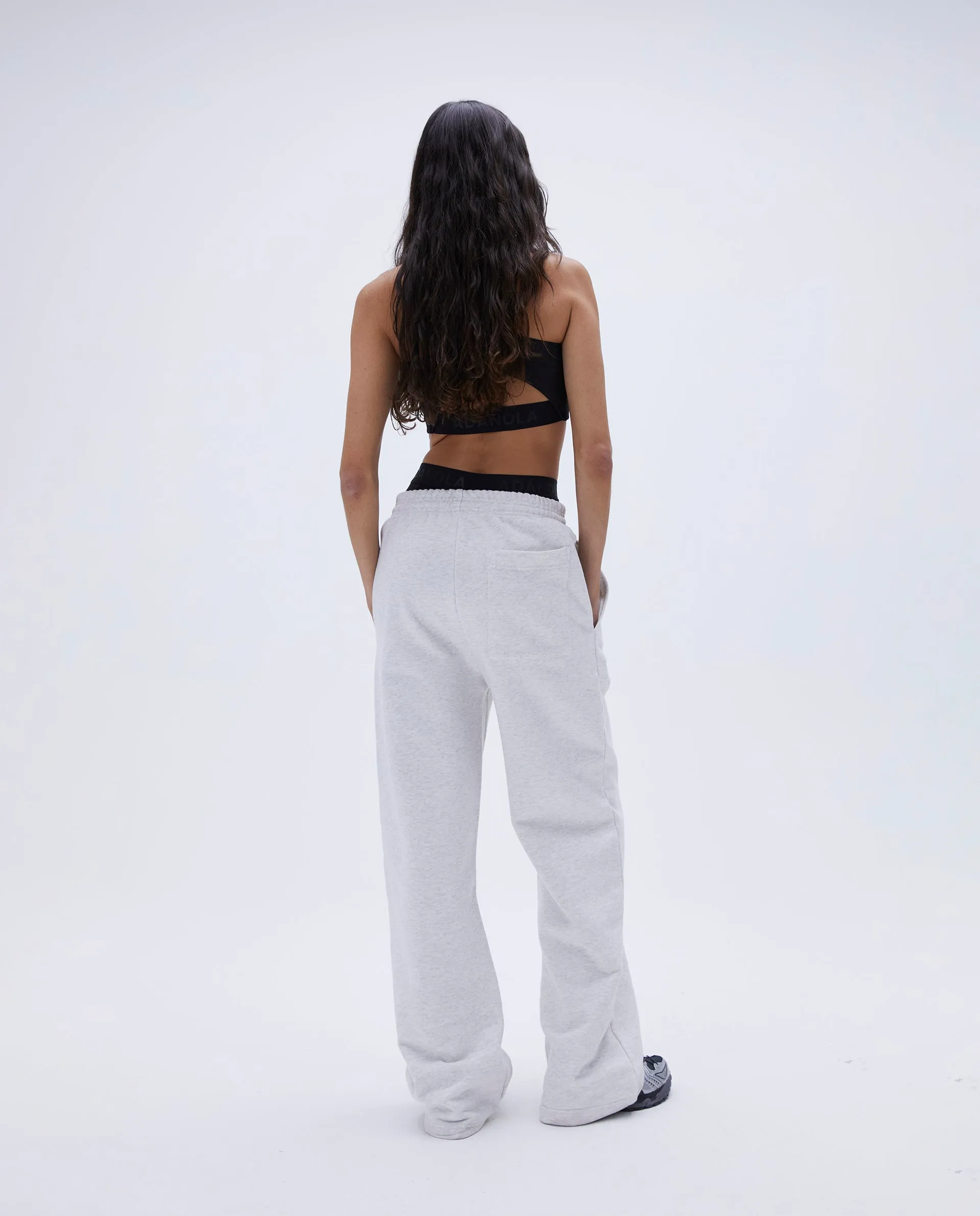 Straight Leg Sweatpants - Light Grey Melange