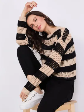 Striped Crochet Sweater