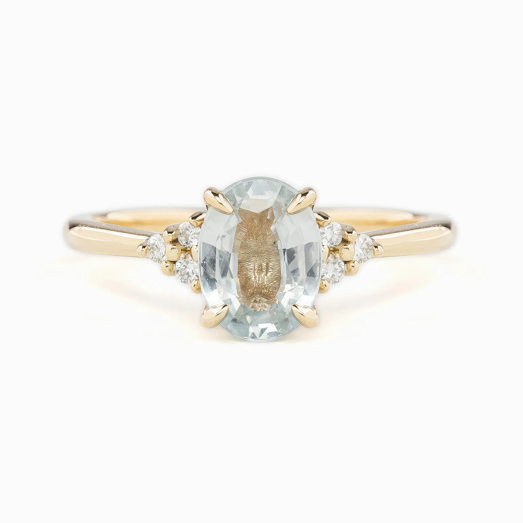 Teresa Ring 1.43ct Light Blue Unheated Sapphire, 14k Yellow Gold (One of a kind)