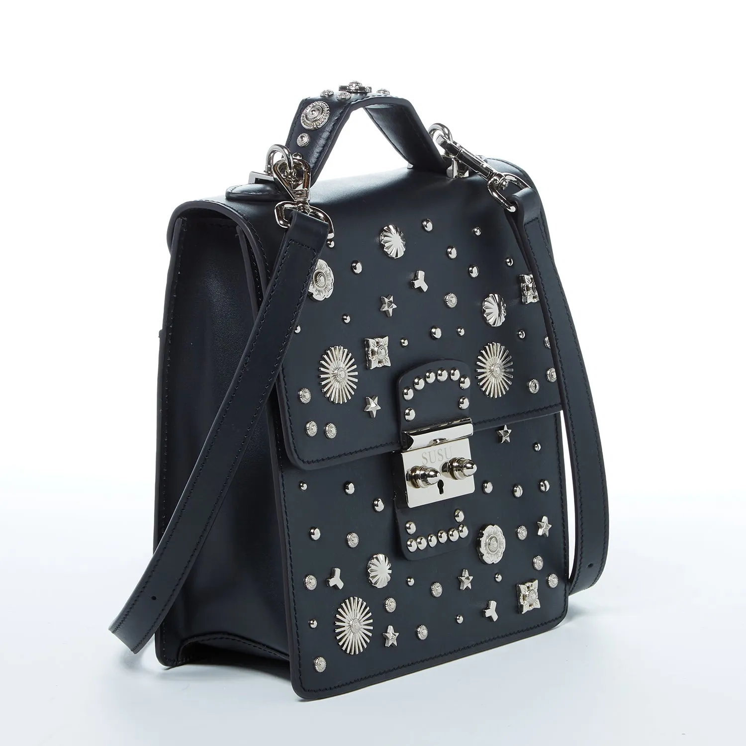 The Hollywood Leather Purse Backpack Black