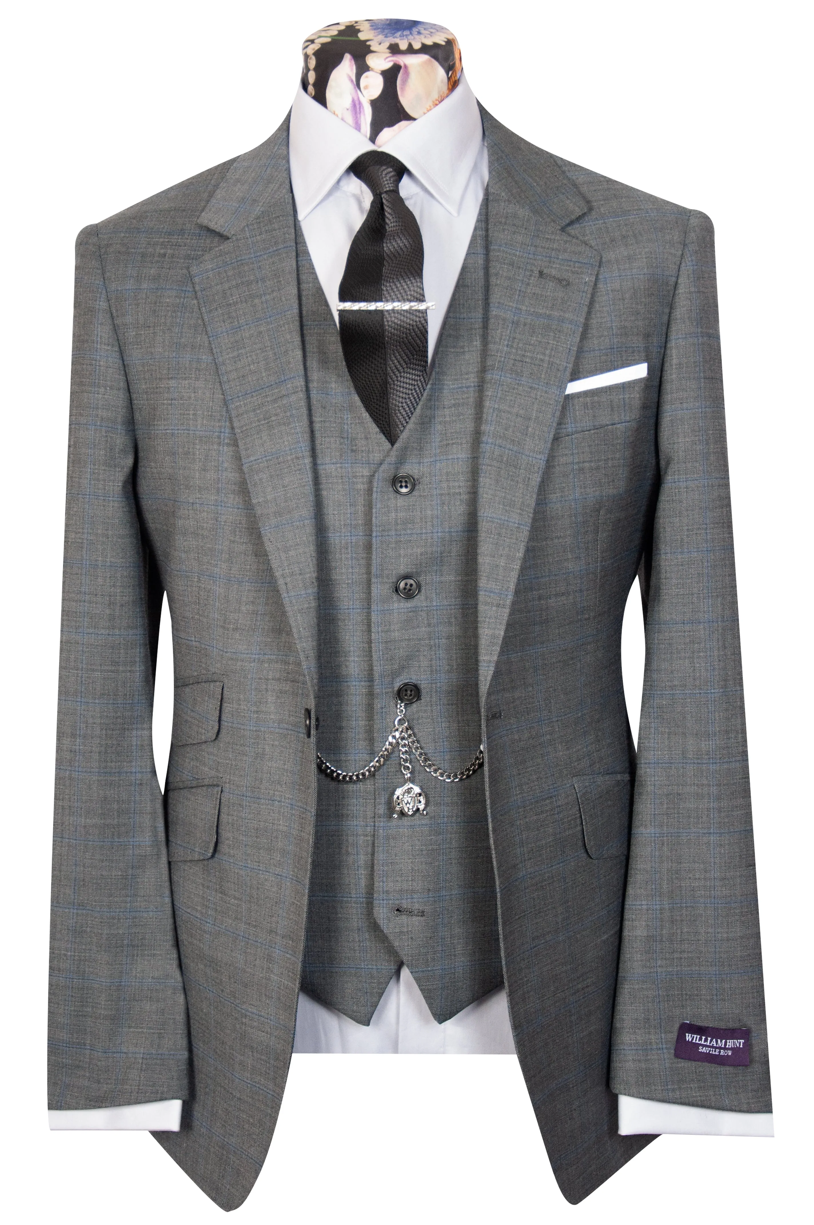 The Idris Purple Label Royal Blue Check Suit