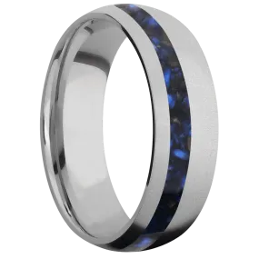 Titanium with Bead , Bead Finish and Blue Tiger Eye Inlay