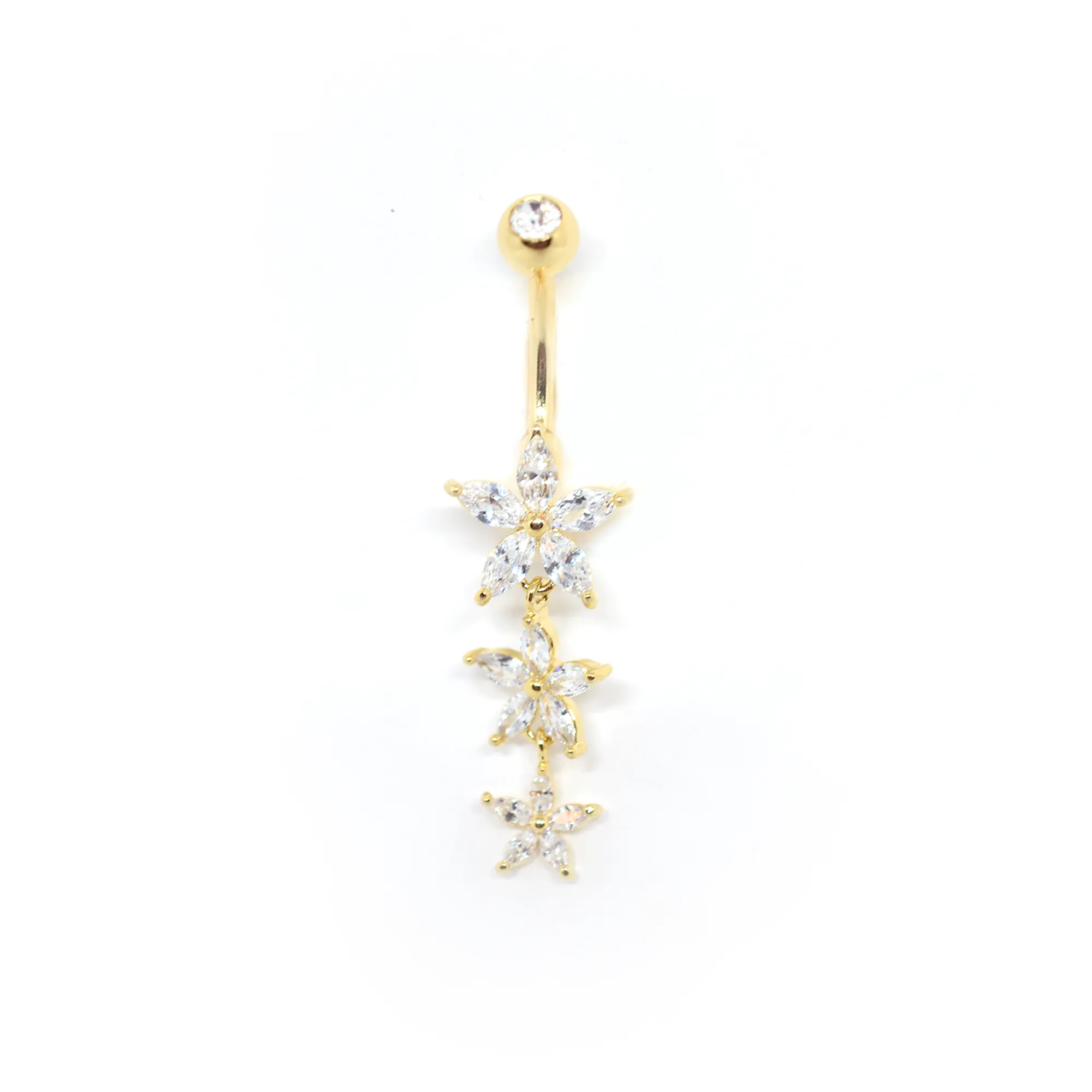 Triple Flower Belly Ring