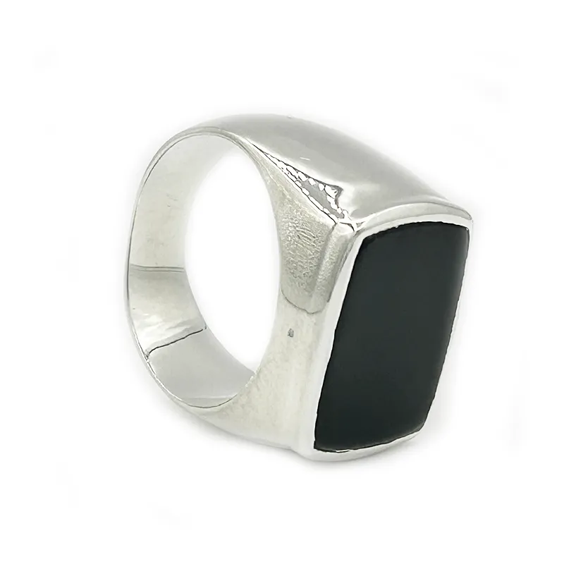 Unisex Black Onyx Gemstone Ring