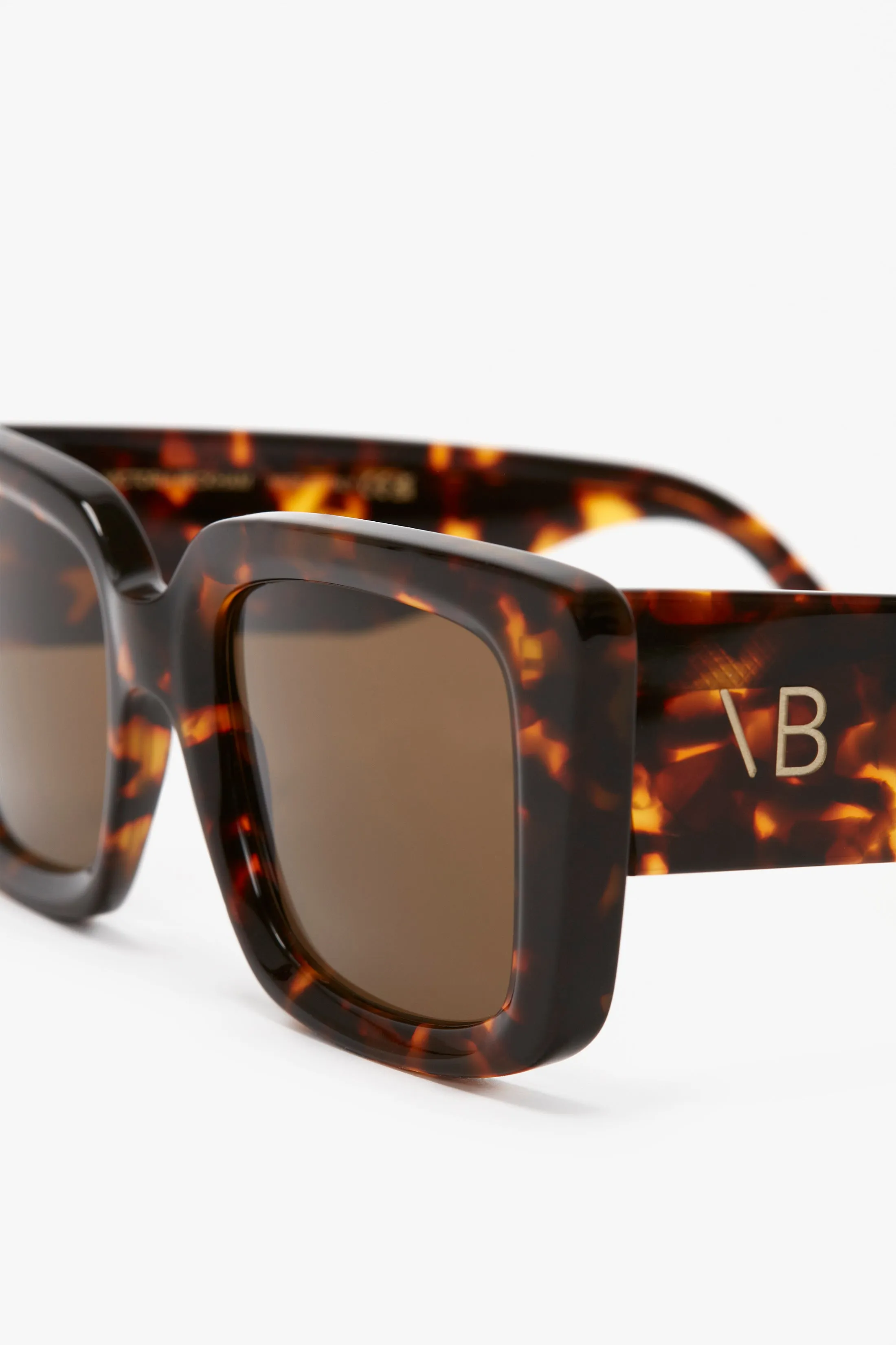 VB Monogram Detail Sunglasses in Dark Havana