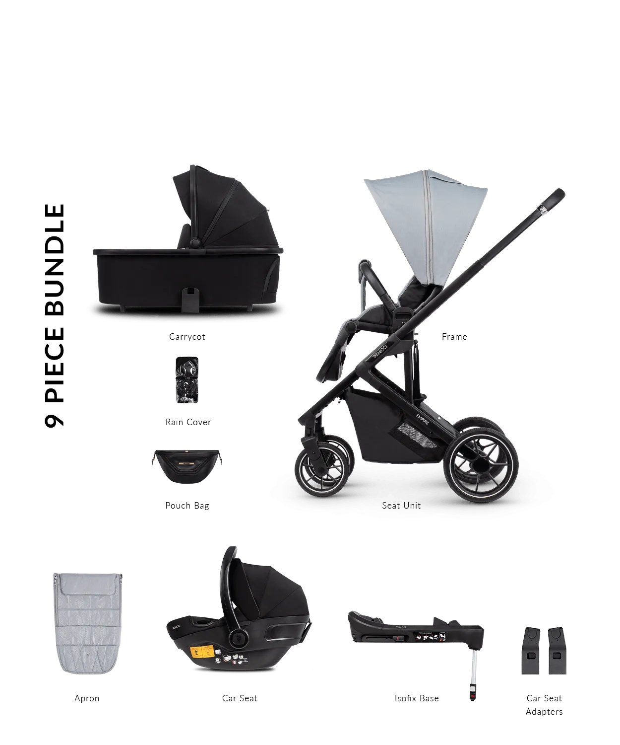 Venicci Empire 4in1 Travel System - Urban Grey