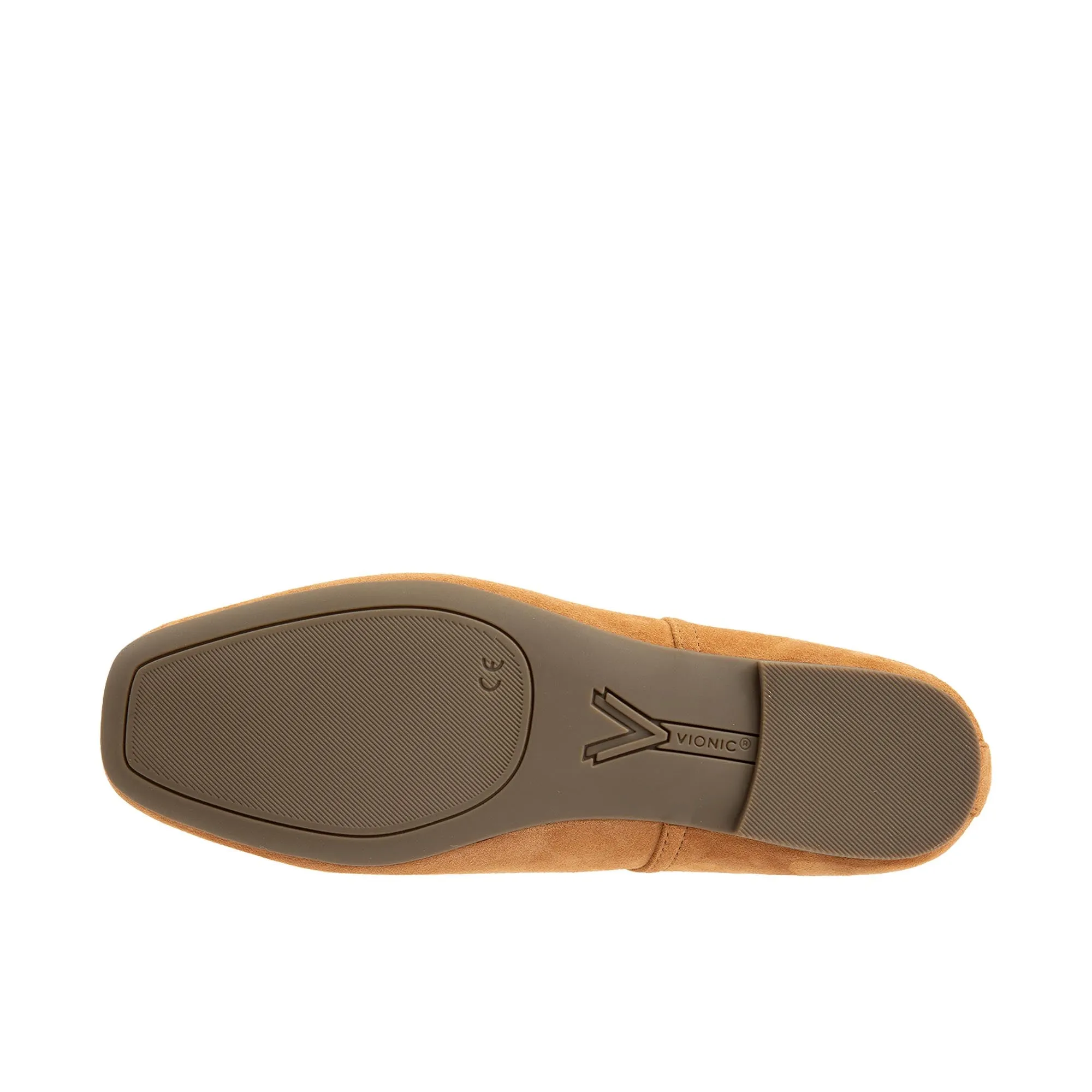 Vionic Womens Orinda Square Toe Ballet Flat Camel