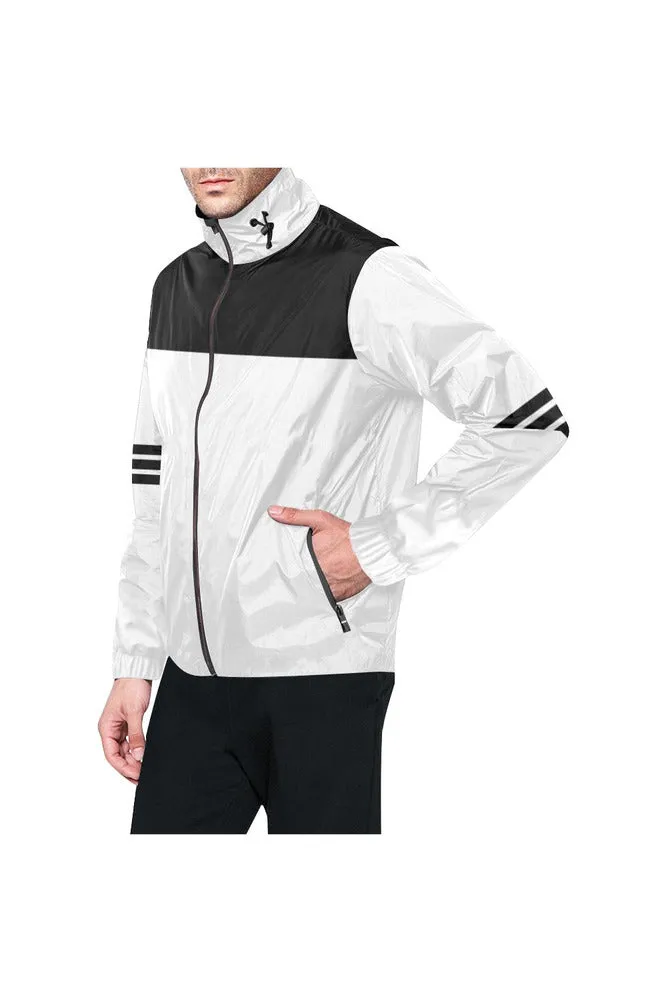 White & Black All Over Print Windbreaker for Men (Model H23)