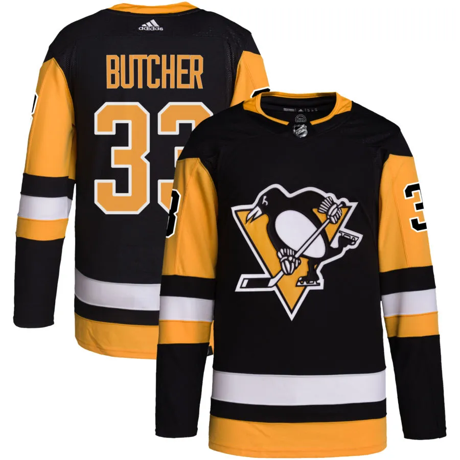 Will Butcher Pittsburgh Penguins adidas Home Primegreen Authentic Pro Jersey - Black