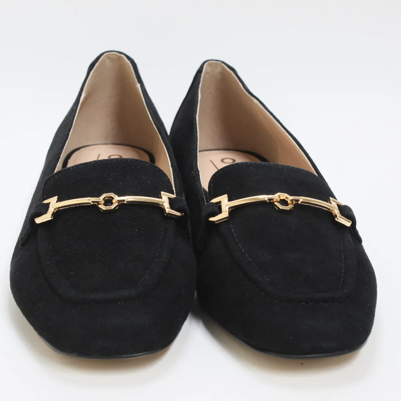 Womens Office Flying High Snaffle Suede Loafers Black Suede