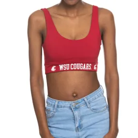 Zoozatz Crimson WSU Cougars Scoop Sports Bra